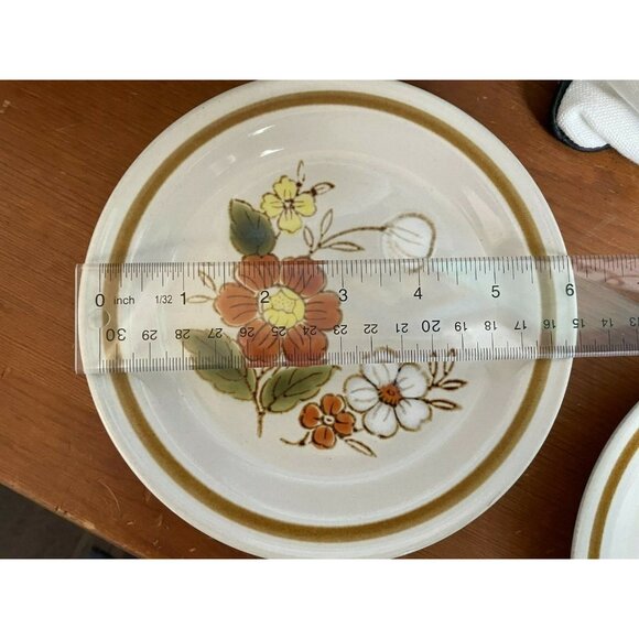 3 Mountain Wood Collection Stoneware "Trellis Blossom" Plates Made in Japan 6 in - Picture 4 of 6